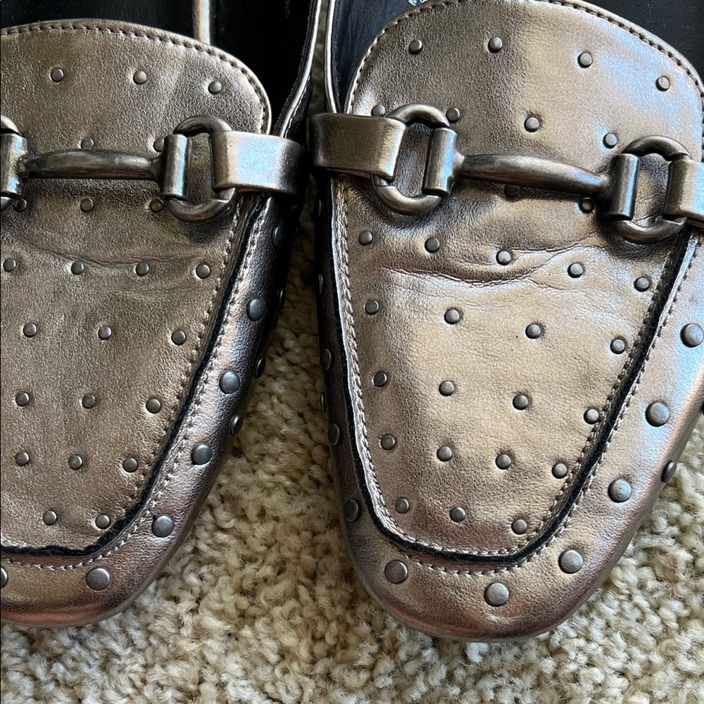 Steve Madden Girl Grey Silver Studded Mules - Picture 4 of 10